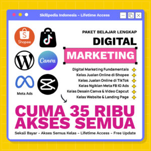 Paket Belajar Skill Online Satu Kali Bayar